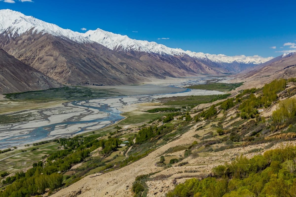 Wakhan valley with Panj river, Afghanistan