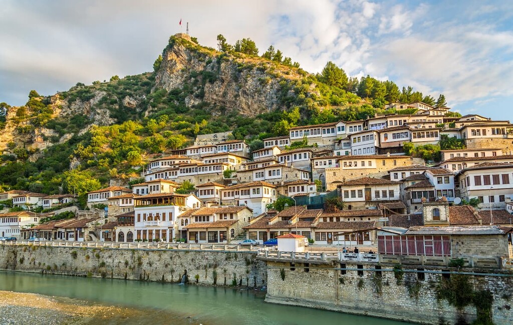 Berat old town, Albania mountain
