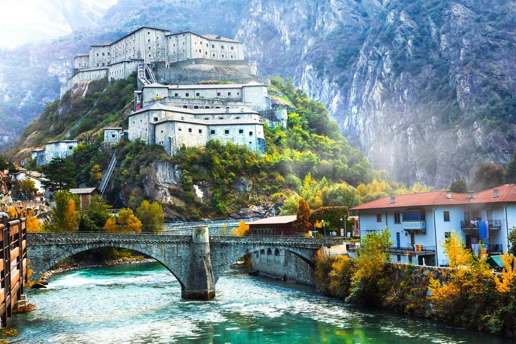 Bard fortress (castle) or Castello di Bard, Aosta Valley, Italy
