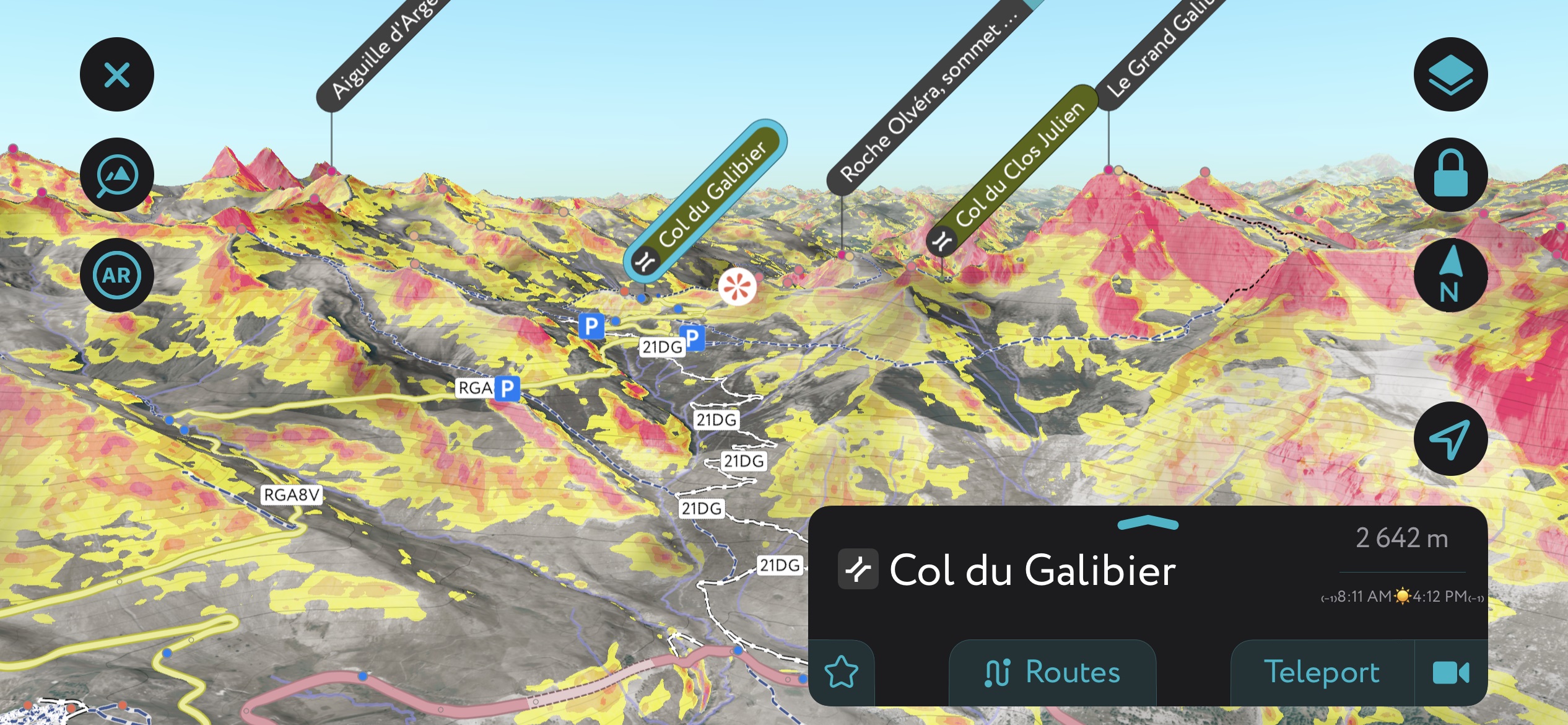 Col du Galibier. Avalanche Safety