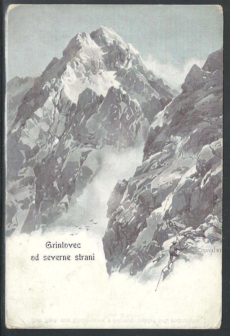 A postcard of Grintovec from 1906. Carinthian Slovenian Alps
