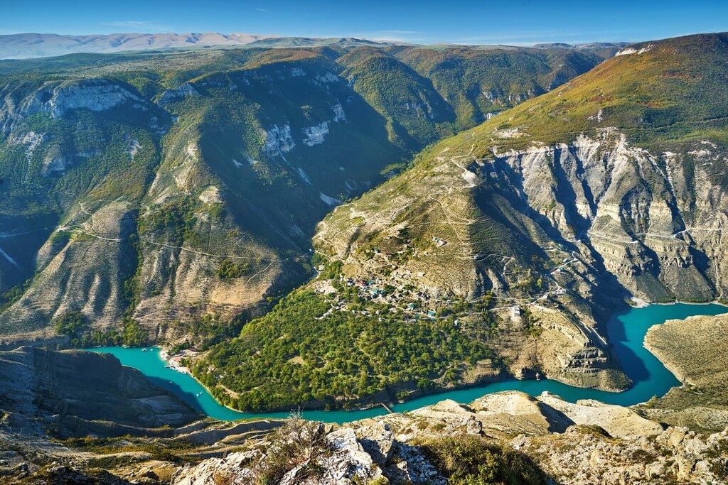 Sulak canyon in the mountains of Dagestan, Russian North Caucasus