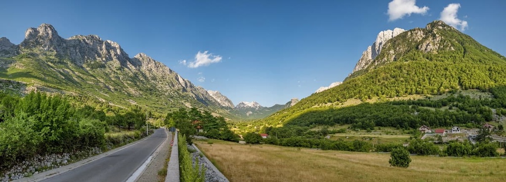 Boge valley in summer in Albania, Dinaric Alps