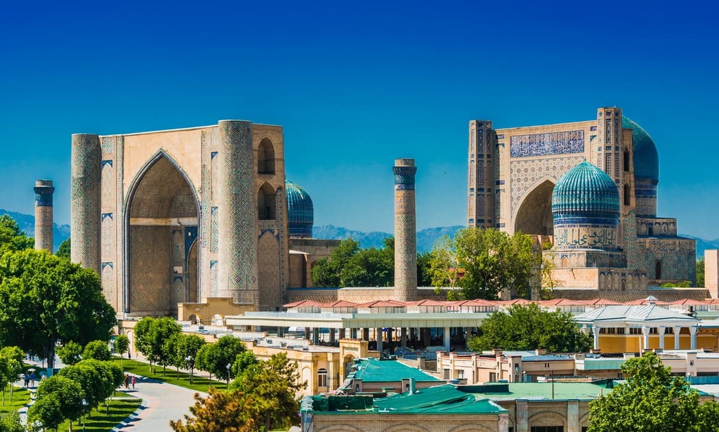 Bibi-Khanym Mosque in Samarkand,, Fann Mountains, Pamir-Alai