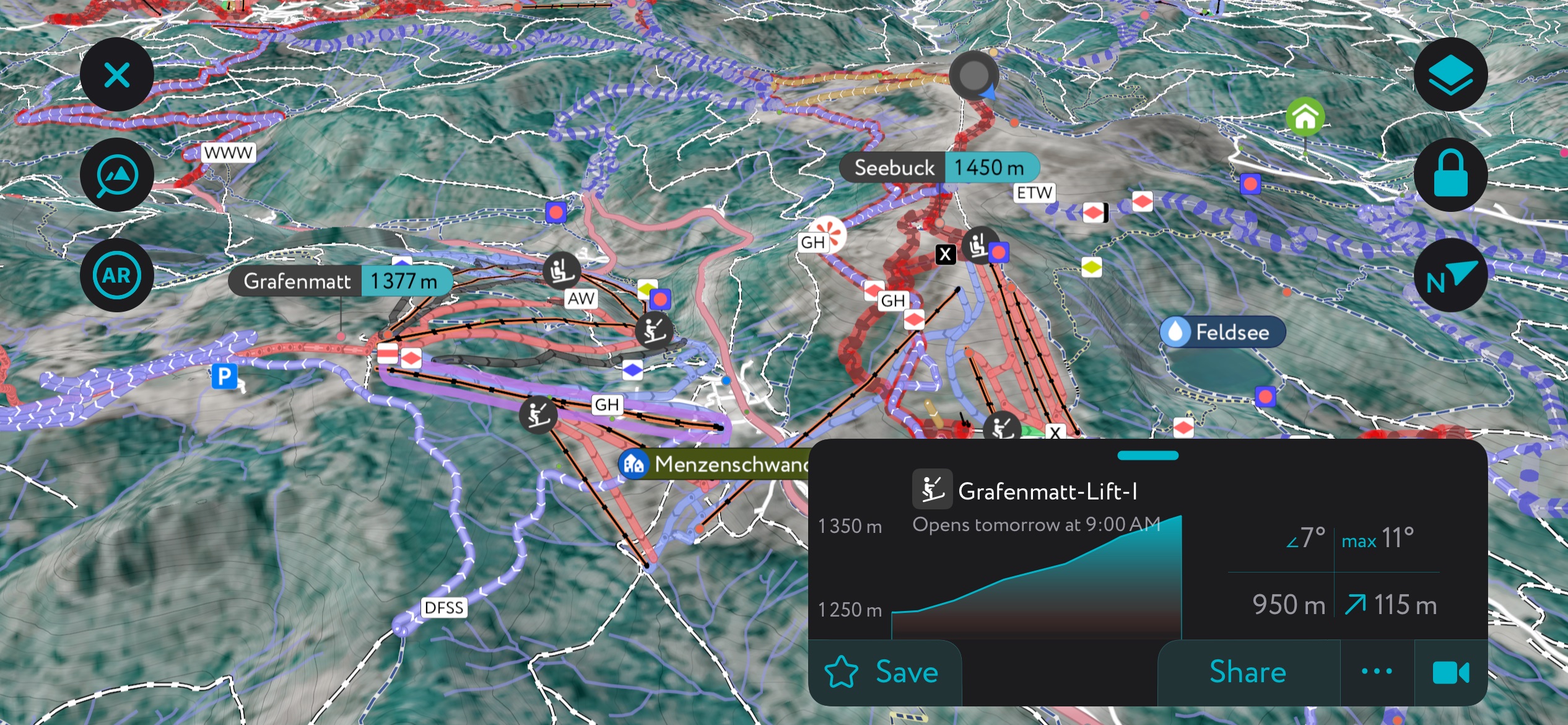 PeakVisor’s mobile app Feldberg