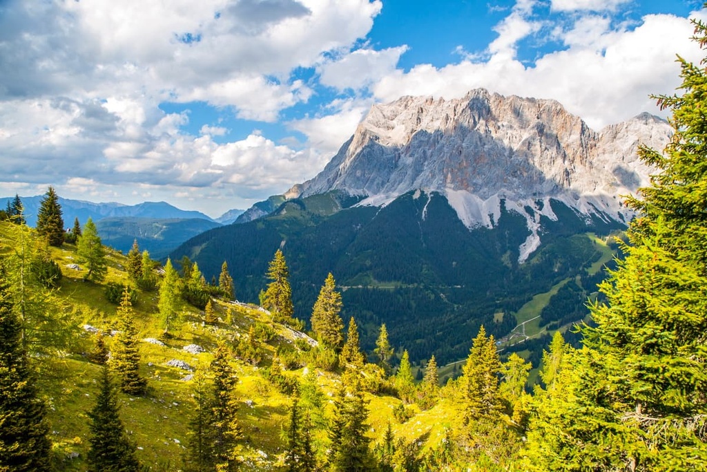 South face of the highest mountain in Germany, Zugspitze, Germany