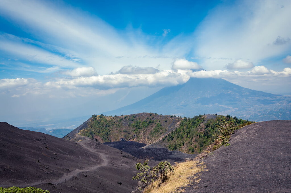 Volcano Pacaya is one of the most active volcanoes in Central America, Guatemala