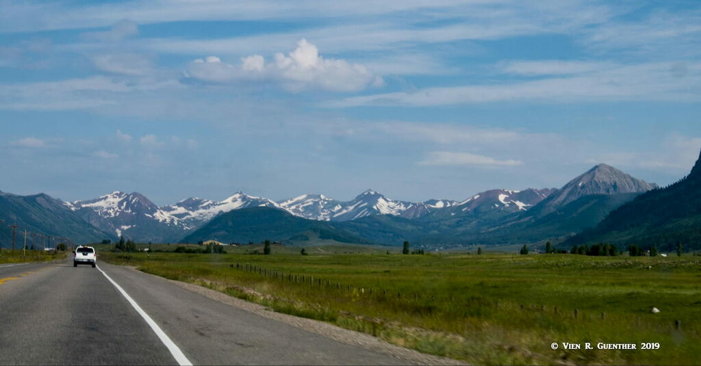 Driving into the Mountains of Gunnison County. Gunnison County