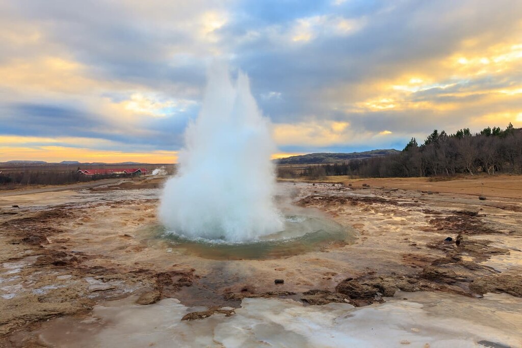 Strokkur fountain geyser in the Geyser geothermal area