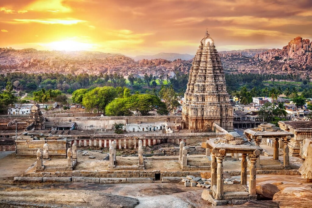 Group of Monuments at Hampi, The ruins of an ancient city, India