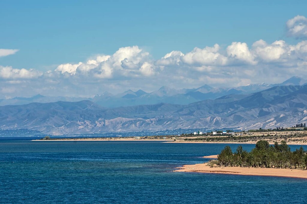 South shore of Issyk-kul lake in Kyrgyzstan