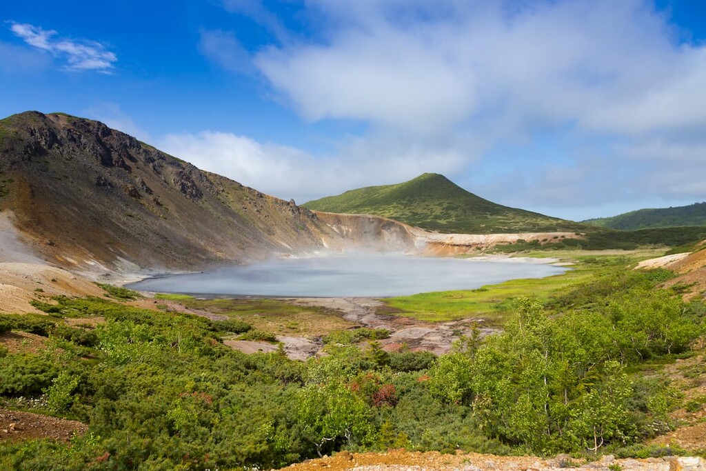Golovnin volcano on Kunashir island, Kuril Islands