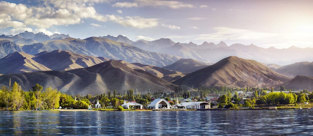 View of the Rukh Ordo in Cholpon-Ata on the shore of Lake Issyk-Kul, Kyrgyzstan