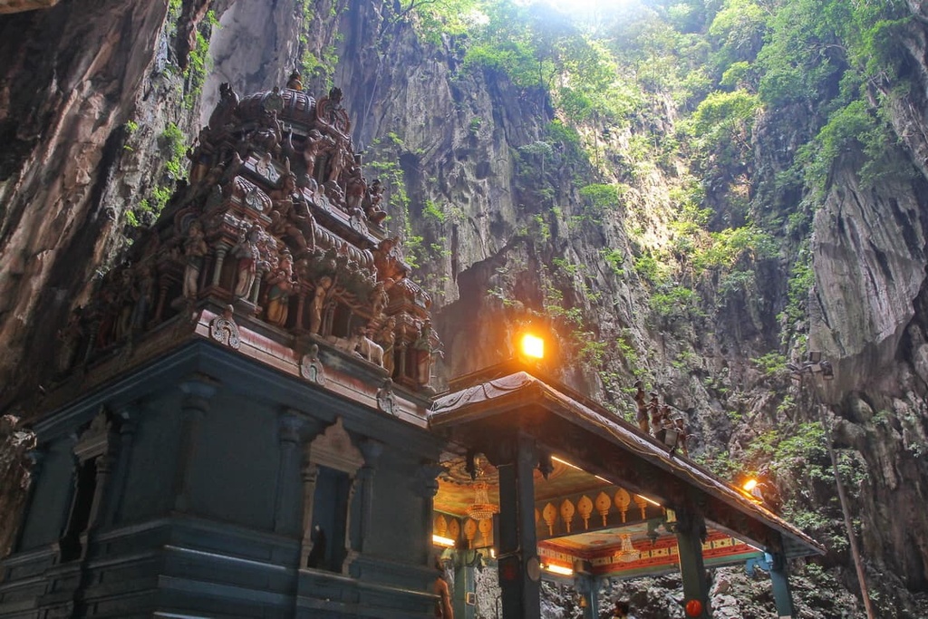 Batu Cave temple within cave within cave in Kuala Lumpur, Malaysia