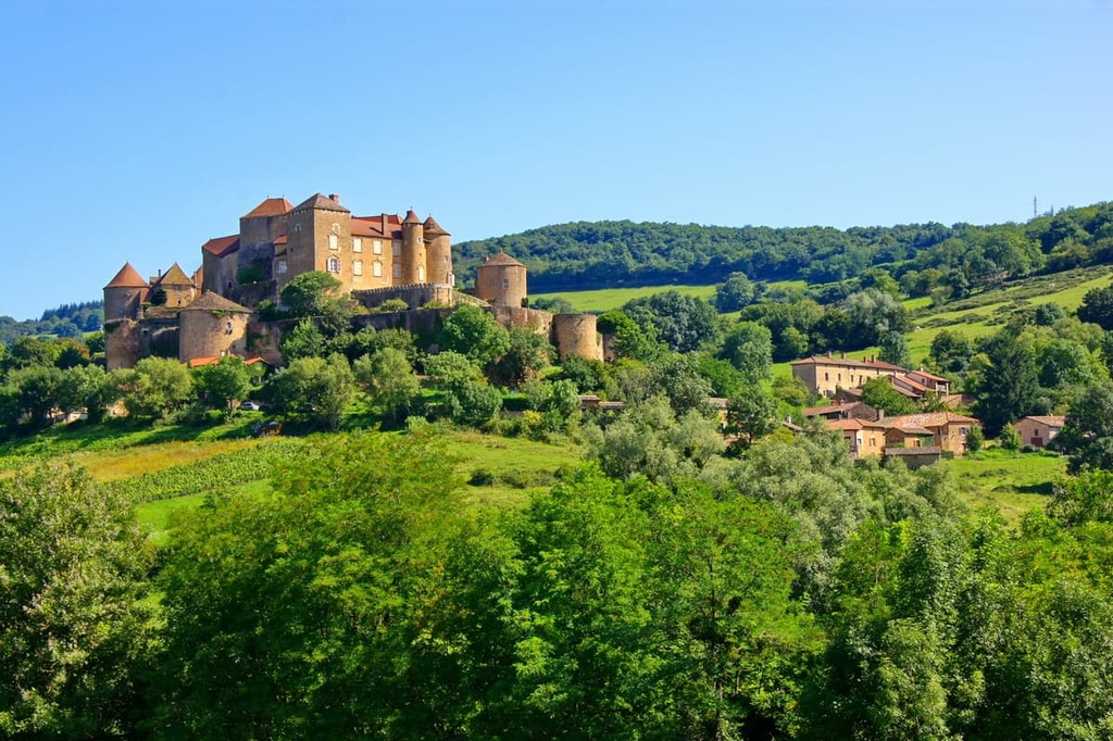 castle of Château de Berzé, Massif Central, France