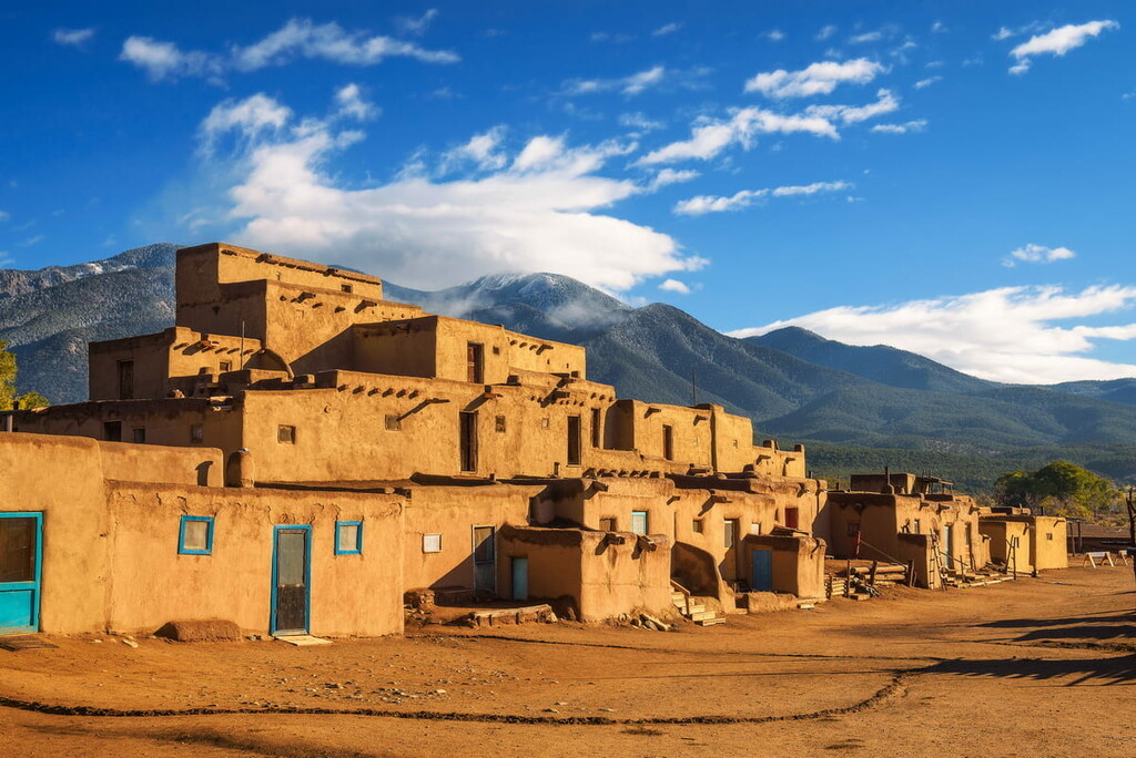 Ancient dwellings Taos Pueblo, New Mexico, US