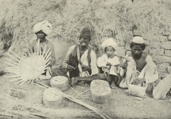 Punjabi tribal basket weavers photographed in 1905. Punjab Mountains