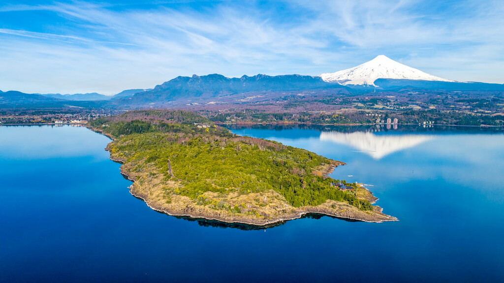 Villarrica Volcano and lake, Chile