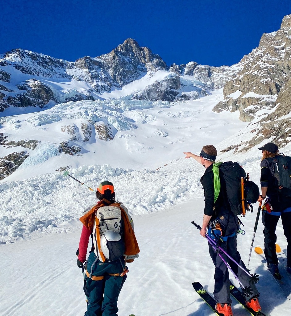 Decisions, decisions. Photo: Anna Lochhead. Journal des Ecrins: Col Claire Ski Descent