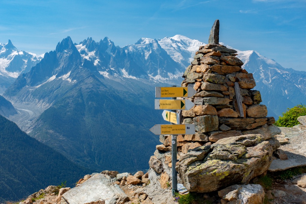 Tour du Mont Blanc trail, Aiguilles Rouges Massif, France