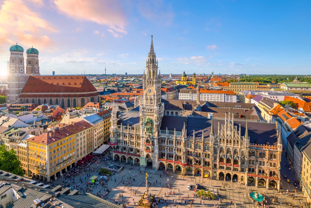 Munich is the only significant German city close to the mountains. It’s often described as one of the best places to visit in Germany, as it is one of the few German cities to be spared extensive bombing during the wars. Allgau Alps