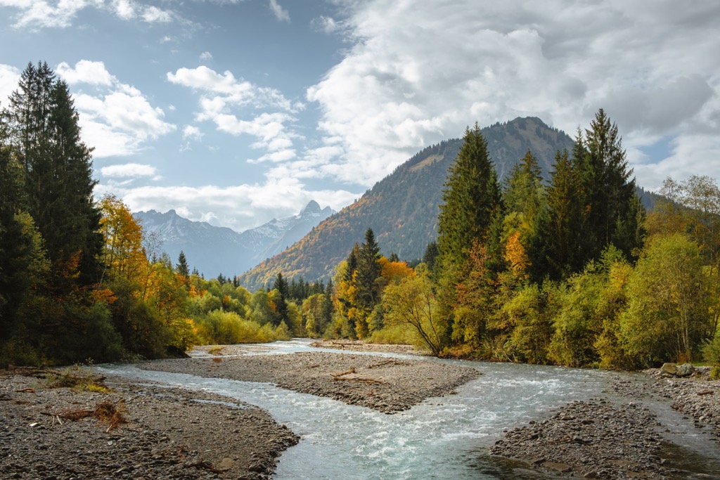 The Trettach River. Allgau Alps