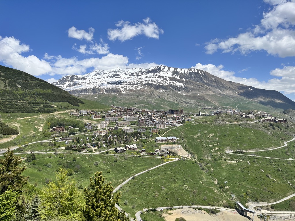 The village of Alpe d’Huez in summer, when it’s more visually appealing. Photo: Sergei Poljak. Alpe d Huez Ski Resort