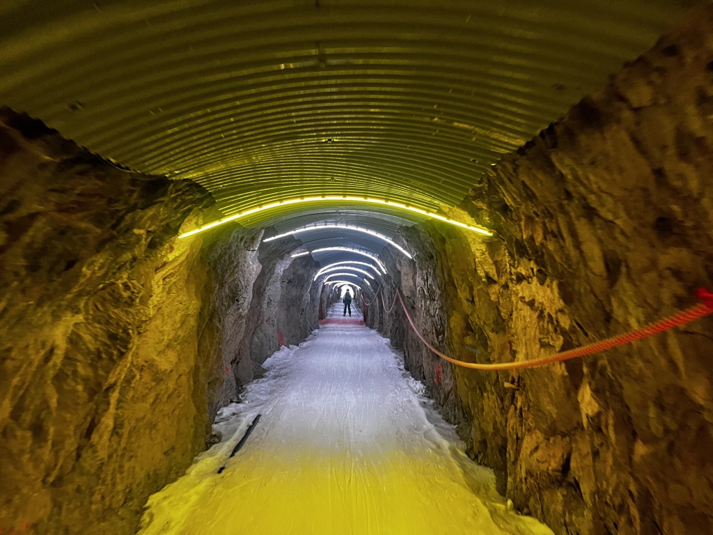 In case you were wondering…yes, the lights do change colors. Photo: Sergei Poljak. Alpe d Huez Ski Resort