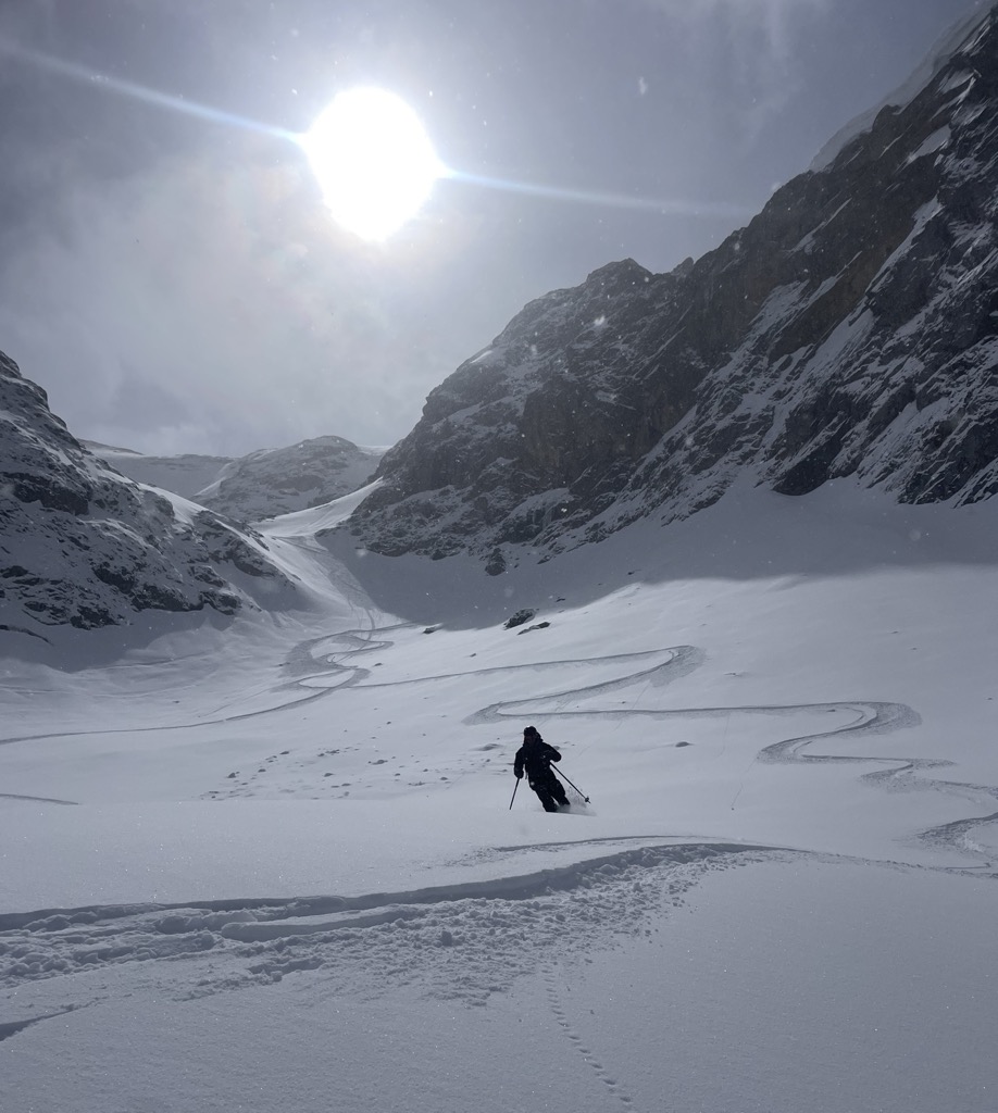 The joy between the cliffs. Photo: Anna Lochhead. Alpe d Huez Ski Resort
