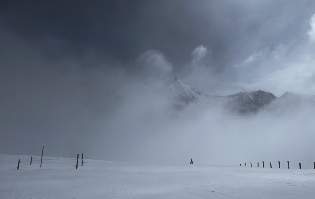 The Pic Blanc pokes out to say hello. Photo: Sergei Poljak. Alpe d Huez Ski Resort