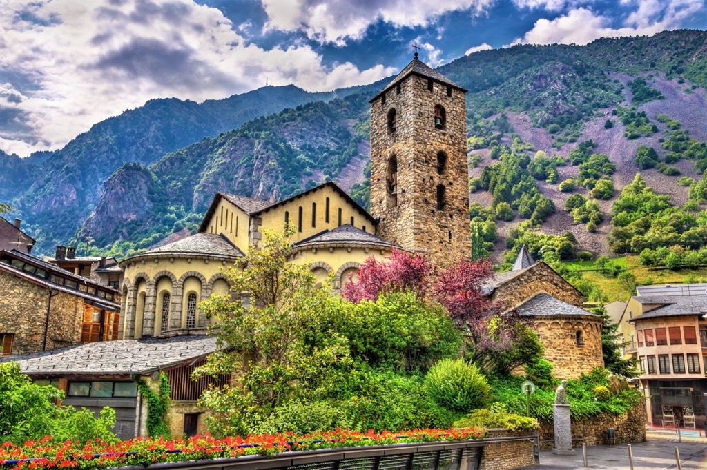 St. Esteve Church, Andorra aerial