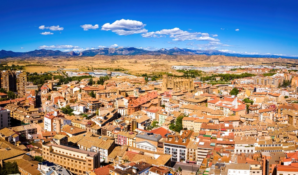 The red roofs of Huesca, Aragon, Spain. Aragon