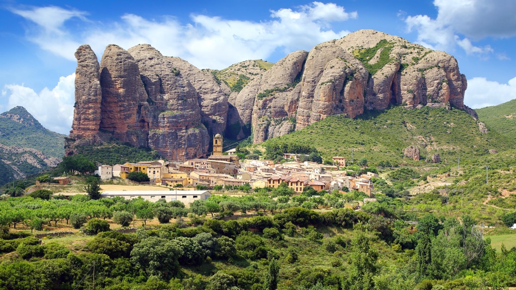 The Mallos de Agüero, dolomitic structures in Aragon. You have to wonder if the word “marshmallow” somehow relates to these “Mallos.”. Aragon