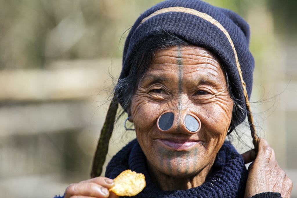 Arunachal Pradesh. Women of the Apatani Tribe
