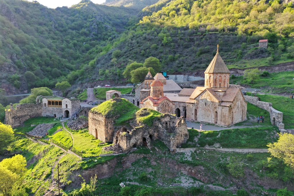 Aerial view of the old monastery of Dadivank,  Azerbaijan