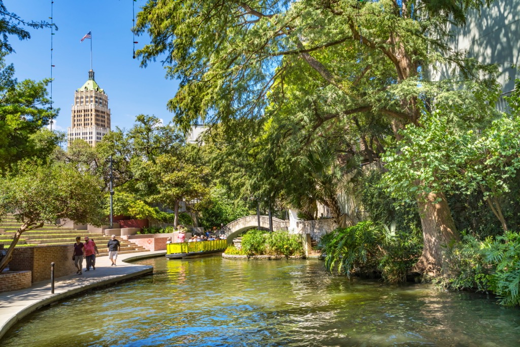 Downtown section of the River Walk. Bexar County