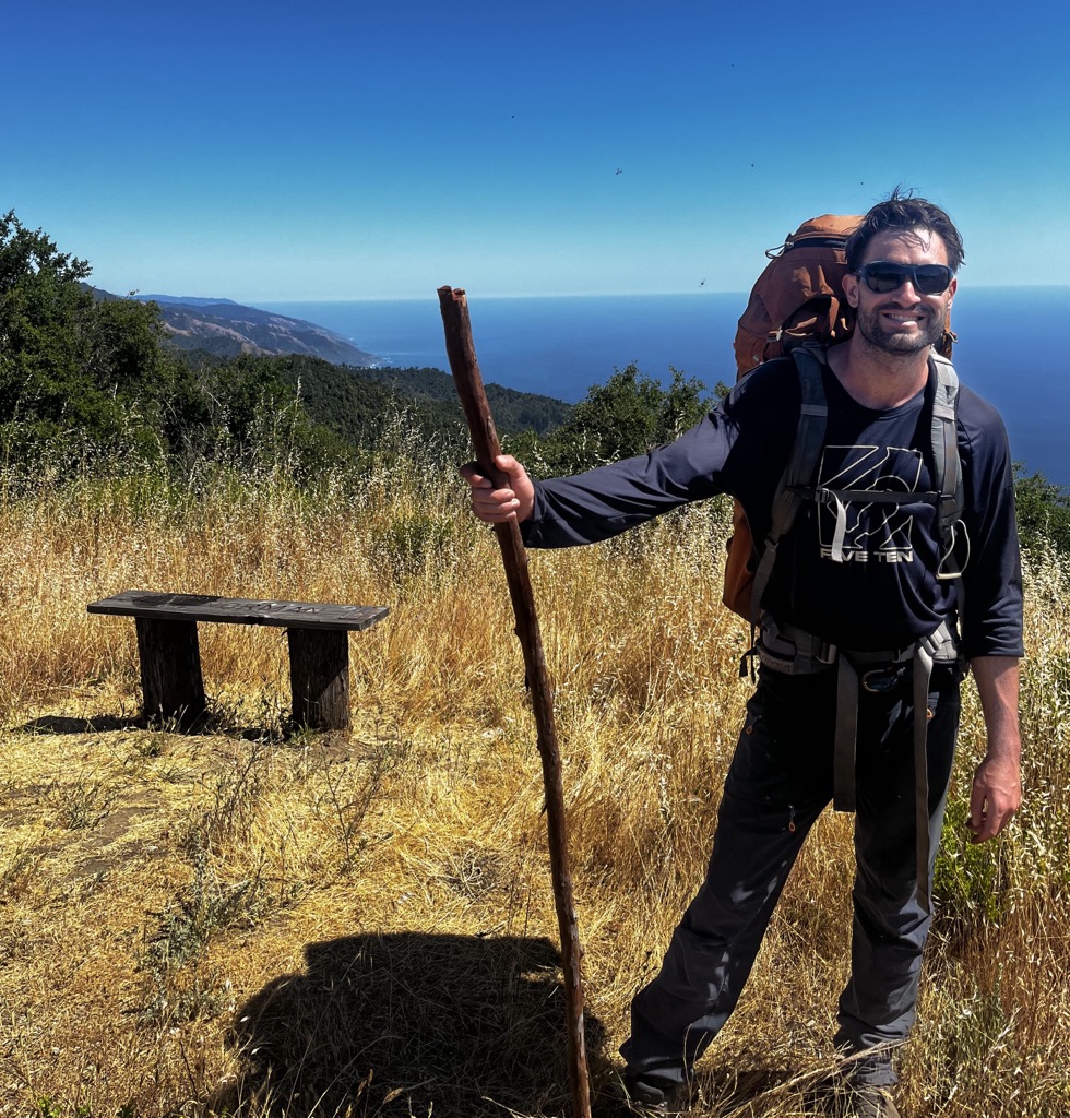 Managing a brief smile. Photo: Sergei Poljak. Big Sur Sykes Hot Springs