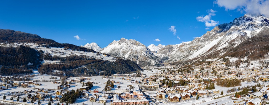 Bormio, Italy, aerial view