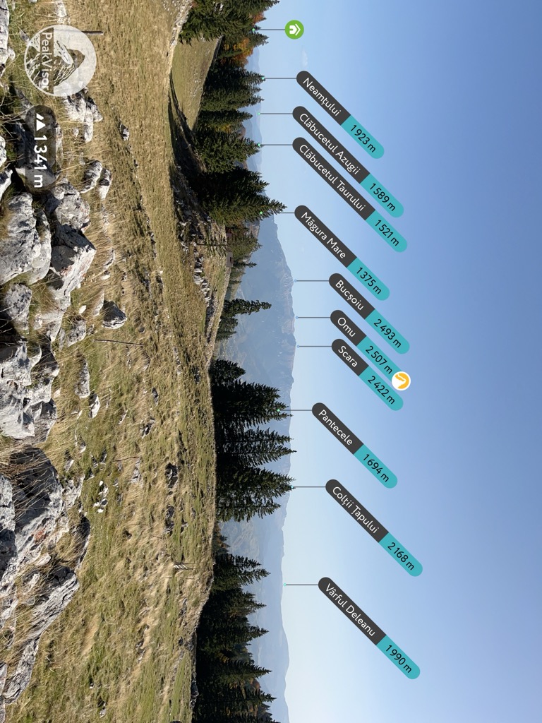 Bucegi Plateau, viewed from the west in Piatra Craiului