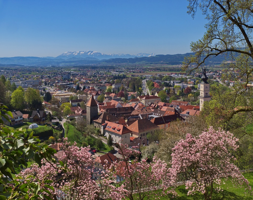 A vista of Wolfsberg and the Lavanttal. Carinthia