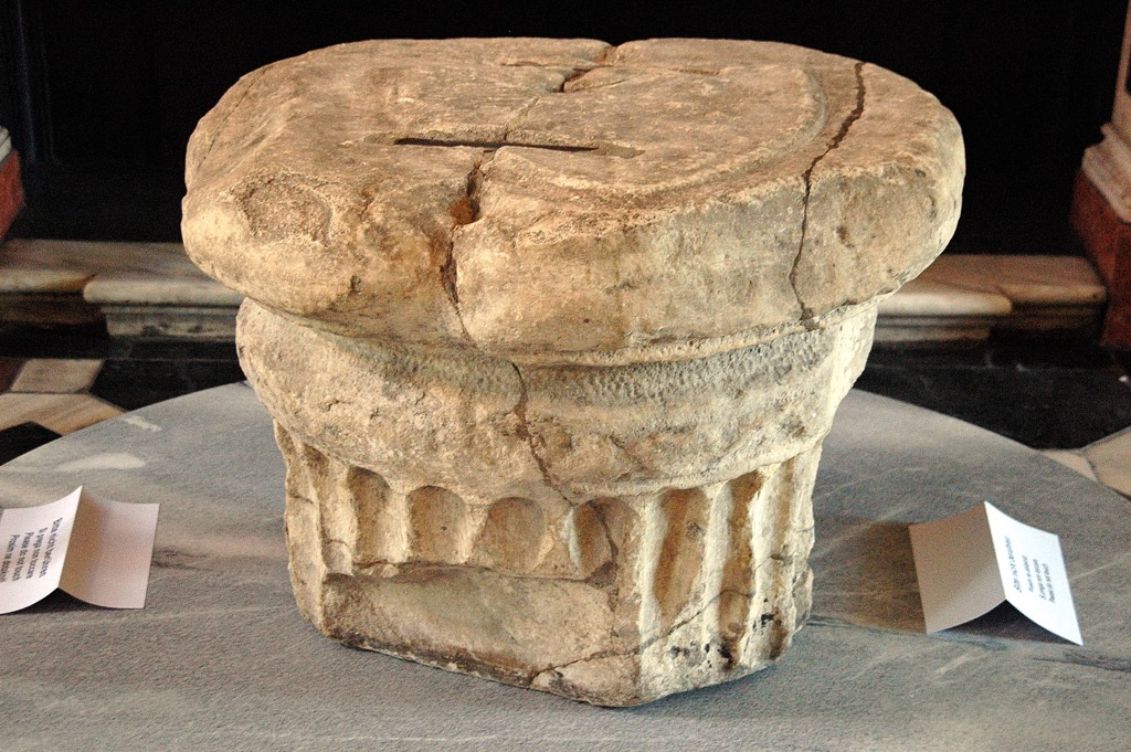 The Prince’s Stone, on which Carantanian princes were enthroned. Carinthian Slovenian Alps