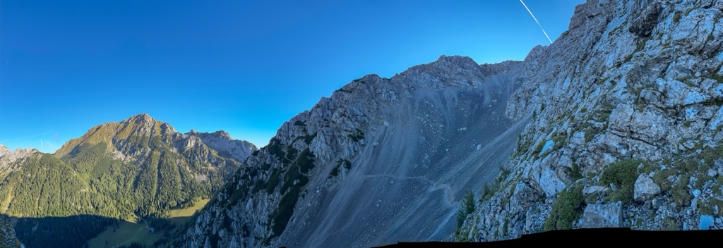 A hiking trail along the Wanderlust Loibl Pass in the Karawanks. Carinthian Slovenian Alps