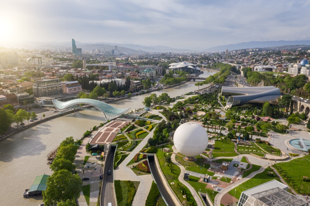 Tbilisi, Caucasus mountain range