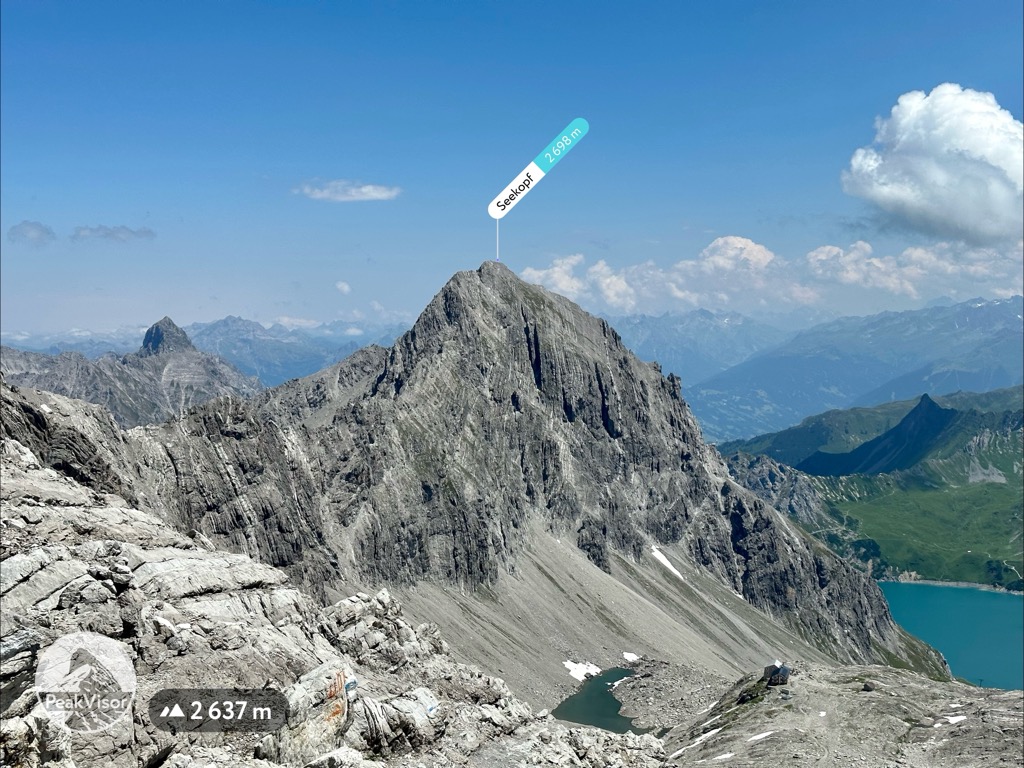 Viewc s of Seekopf. Climbing Schesaplana