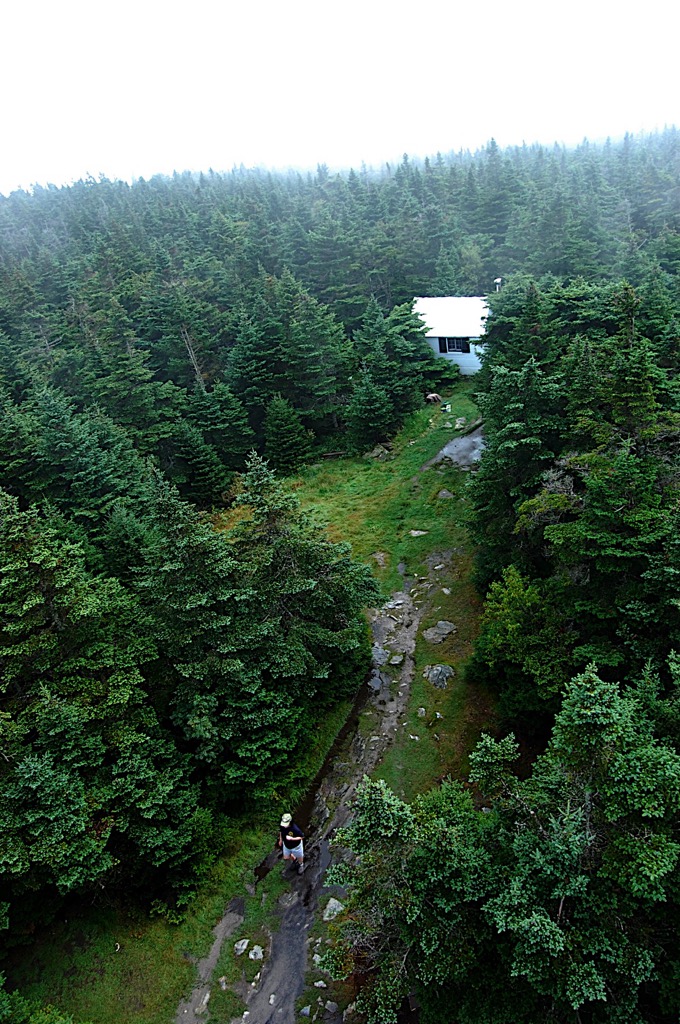 The summit of Stratton Mountain, with its fire tower and caretaker cabin