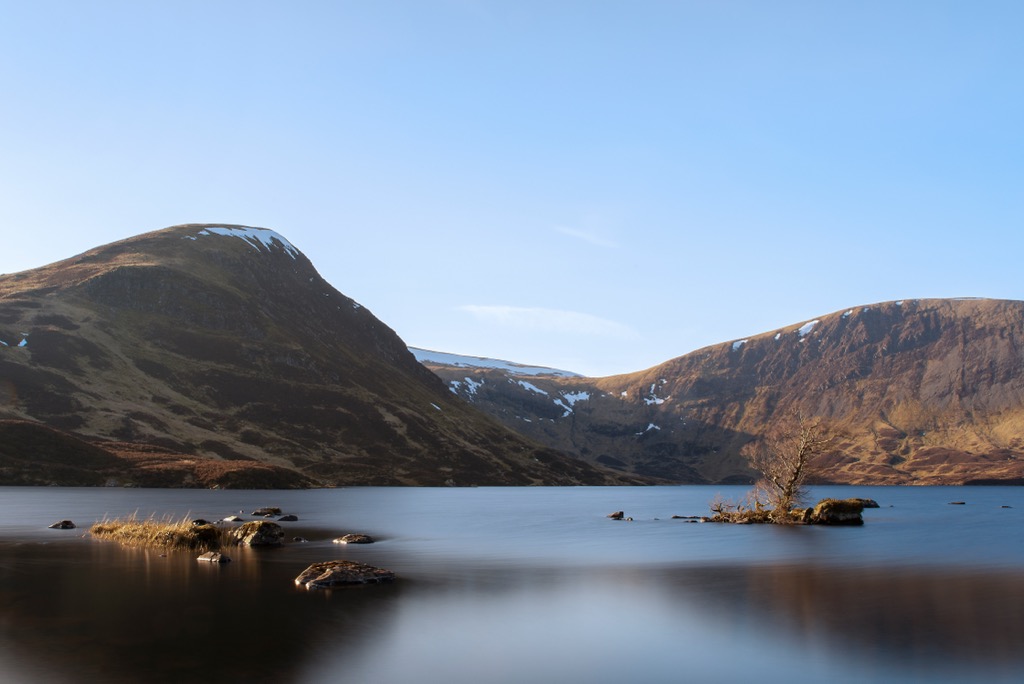 Loch Skeen with Mid Craig (left) and Lochcraig Head (right) visible. Dumfries and Galloway