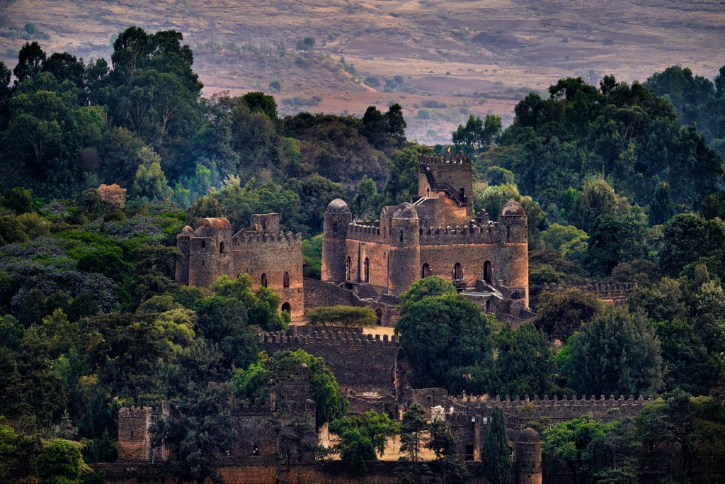 Fasilides Castle in Gondar, Ethiopia. Ethiopia Mountains