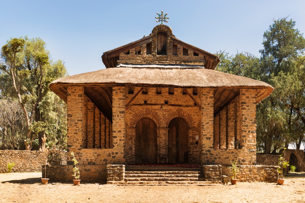 A Christian Church in Gondar. Ethiopia Mountains