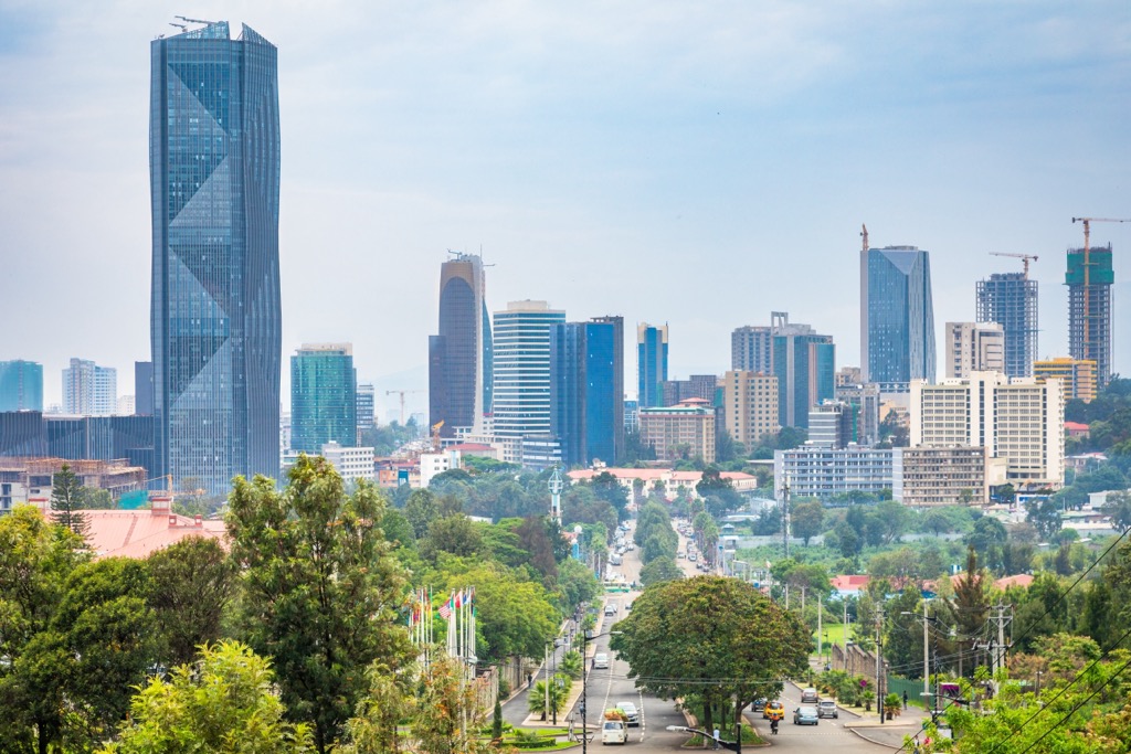 Adis Ababa, the capital of Ethiopia. Ethiopia Mountains
