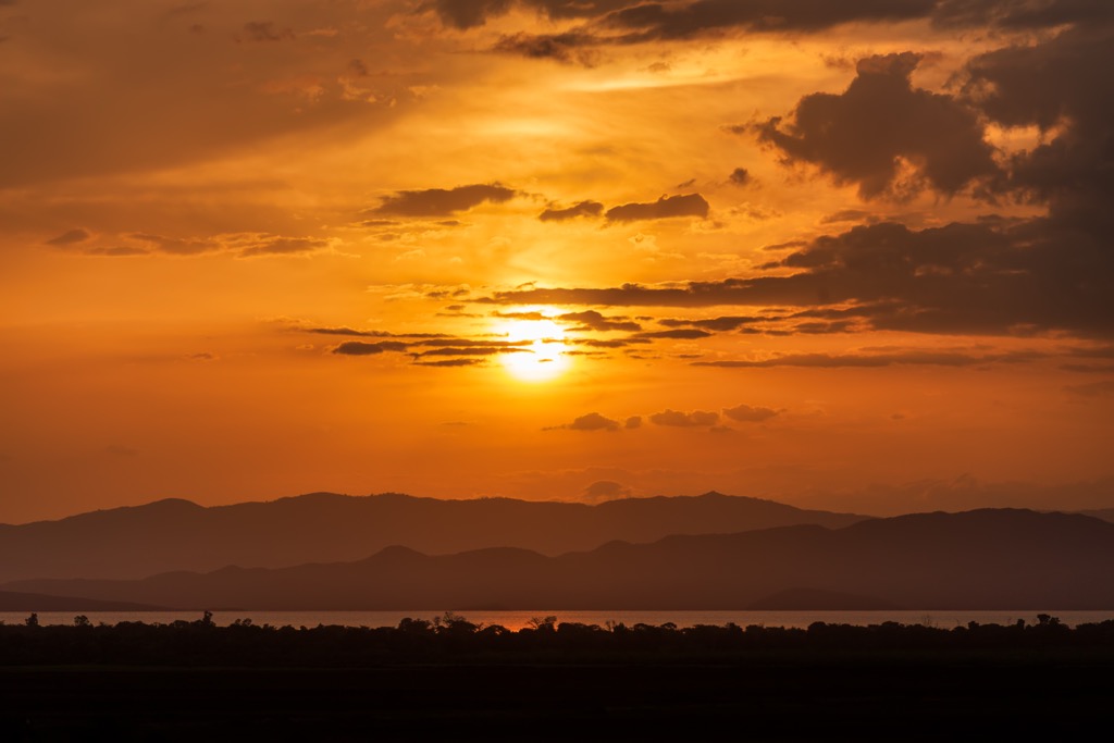 Sunset over Lake Abaya. Ethiopia Mountains
